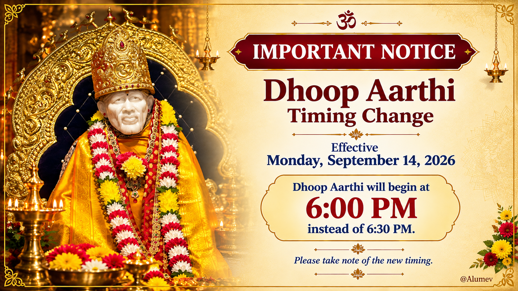 DhoopAarthiTimeChangeLS
